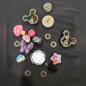 Colorful Charm Set with Hearts and Mushrooms